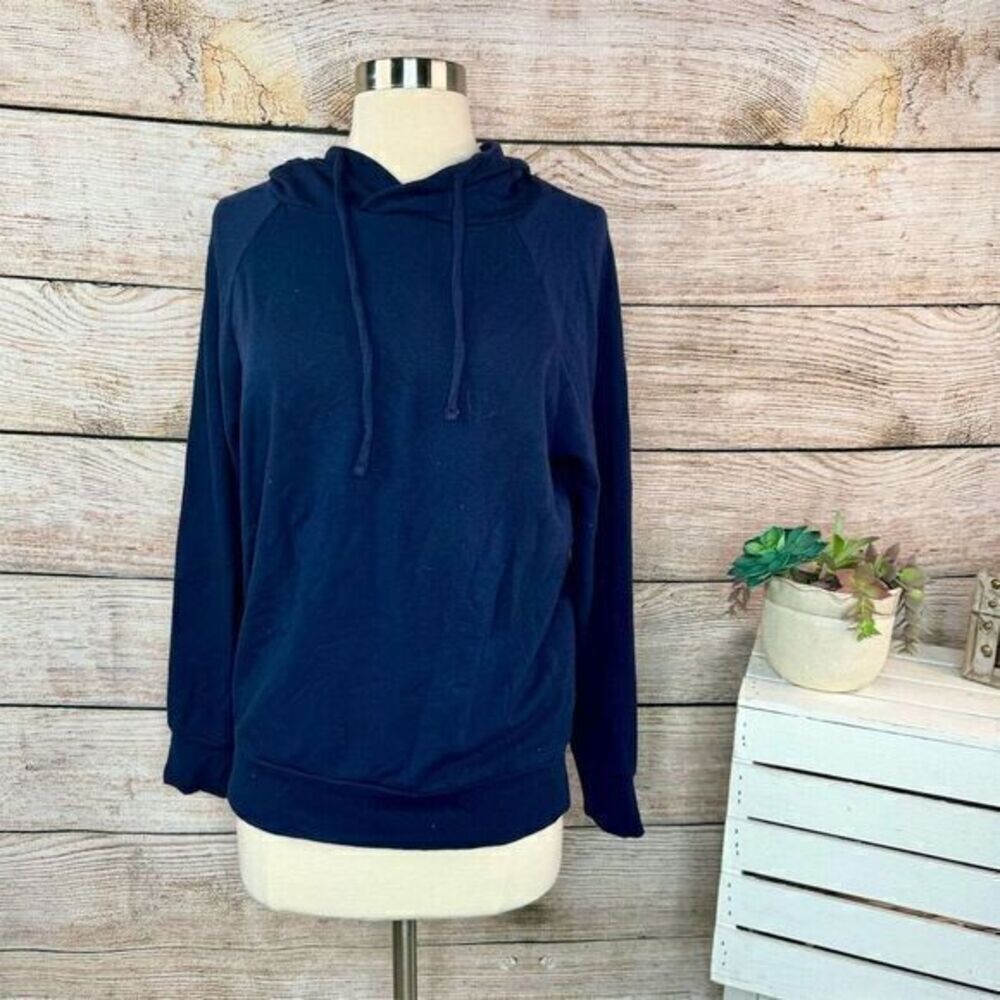 Eddie Bauer Women's Navy Blue Pullover Hoodie Sweatshirt Size S Casual Fall Wear